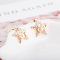 New Five-pointed Star Korean Popular Pearl Earring main image 4
