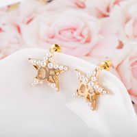 New Five-pointed Star Korean Popular Pearl Earring main image 5
