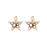 New Five-pointed Star Korean Popular Pearl Earring main image 6