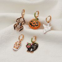 Halloween  Alloy Dripping Pumpkin Skull Head Funny Earrings main image 3