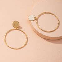 Exaggerated Big Circle Simple Golden Round Alloy Earrings main image 1