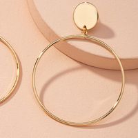 Exaggerated Big Circle Simple Golden Round Alloy Earrings main image 5