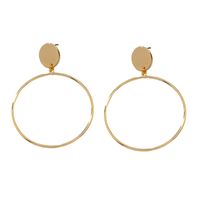 Exaggerated Big Circle Simple Golden Round Alloy Earrings main image 6