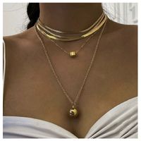 Alloy Dice Ball Pendant Golden Simple Multi-layered Necklace main image 2