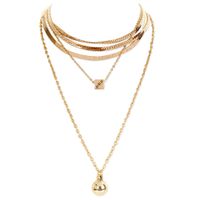 Alloy Dice Ball Pendant Golden Simple Multi-layered Necklace main image 3