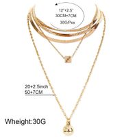 Alloy Dice Ball Pendant Golden Simple Multi-layered Necklace main image 6