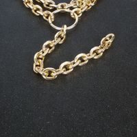 Fashion Gold Thick Chain With Ring Pendant Multi-layer All-match Necklace main image 3