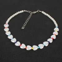 All-match Colorful Rice Beads Short Special Heart-shaped Pearl Necklace main image 3