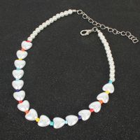 All-match Colorful Rice Beads Short Special Heart-shaped Pearl Necklace main image 4
