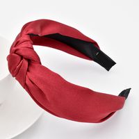 New Korean Silky Satin Solid Color  Fabric Simple Knotted  Headband main image 3