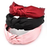 New Korean Silky Satin Solid Color  Fabric Simple Knotted  Headband main image 6