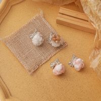 New Soft Lamb Hair Ball Bow Autumn And Winter Earrings main image 3