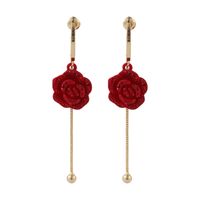 Red Pearl Chinese Style Tassel Festive Bride Earrings main image 3