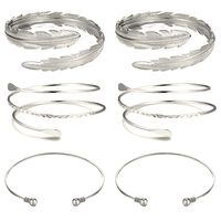 Best Selling Geometric Metal Arm Ring Leaf Bracelet Set Wholesale sku image 2