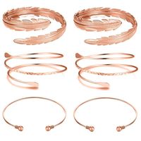 Best Selling Geometric Metal Arm Ring Leaf Bracelet Set Wholesale sku image 3