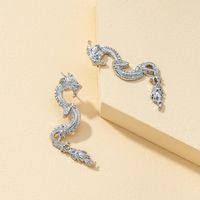 Popular Zodiac Signs Dragon Exaggerated Design Animals Earrings sku image 1