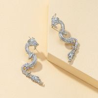 Popular Zodiac Signs Dragon Fashion Exaggerated Design Animals Earrings sku image 2