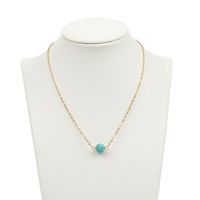 Fashion All-match Turquoise Beads Pendant Short Clavicle Necklace sku image 1