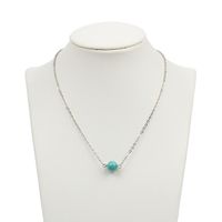 Fashion All-match Turquoise Beads Pendant Short Clavicle Necklace sku image 2