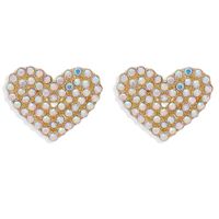 New Alloy With Diamonds Autumn And Winter Multicolor Fashion Peach Heart Earrings sku image 2