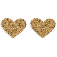 New Alloy With Diamonds Autumn And Winter Multicolor Fashion Peach Heart Earrings sku image 3