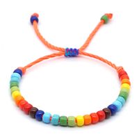 Creative Bohemian Ethnic Rainbow Enamel Beads Glass Handmade Couple Bracelet sku image 1