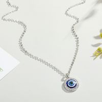 Wholesale Jewelry Fashion Devil's Eye Alloy Rhinestone Pendant Necklace sku image 2