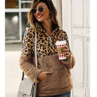 New Long-sleeved Sweater Leopard Pattern Stitching Top main image 6