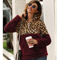 New Long-sleeved Sweater Leopard Pattern Stitching Top main image 7