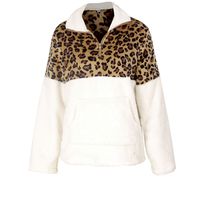New Long-sleeved Sweater Leopard Pattern Stitching Top main image 13