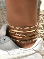 Women's Multi-layer Metal Chain Bead Popular Fashion Anklet Set main image 2