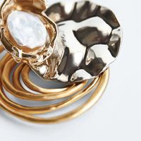 Pearl Geometric Metal Creative Alloy Exaggerated Brooch main image 4