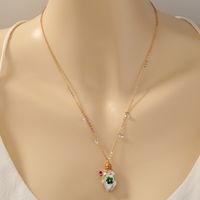 Hot-selling Simple And Versatile Special-shaped Pearl Multi-color Natural Stone Pendant Single-layer Necklace main image 5