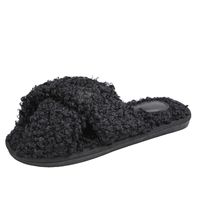 New Lamb Wool Cross  Fashion Home Non-slip Plush Slippers Wholesale main image 3