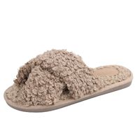 New Lamb Wool Cross  Fashion Home Non-slip Plush Slippers Wholesale sku image 10