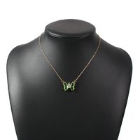 Fashion Butterfly Multicolor Glass Diamond Simple Trend Alloy Pendant Necklace Wholesale sku image 1