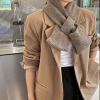 Bags Pure Color Cross Socket Knitted Wool Scarf main image 6
