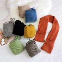 Bags Pure Color Cross Socket Knitted Wool Scarf main image 5