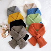 Bags Pure Color Cross Socket Knitted Wool Scarf main image 4