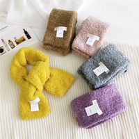 Pure Color Curly Plush  Long Wild Warm Double-sided Scarf main image 1