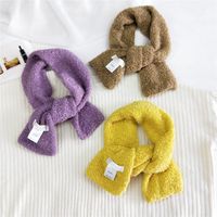 Pure Color Curly Plush  Long Wild Warm Double-sided Scarf main image 3
