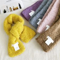 Pure Color Curly Plush  Long Wild Warm Double-sided Scarf main image 4