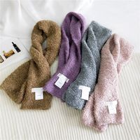 Pure Color Curly Plush  Long Wild Warm Double-sided Scarf main image 5