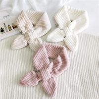Arrow Stripes Cross Plush  Long  Solid Color Thickened Scarf main image 4