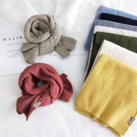 Women's Solid Color Knitted Scarf Winter New Thickened Scarf Shawl Dual-use Warm Bib main image 2