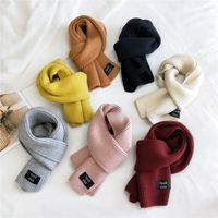 Pure Color Double-sided Dual-use Labeling Scarf For Women Korean Warm Scarf main image 1