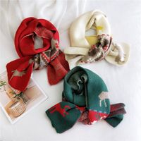 New Christmas Snowflake Fawn Scarf Winter Korean Soft Girl Cute Knitted Elk Red Scarf main image 4
