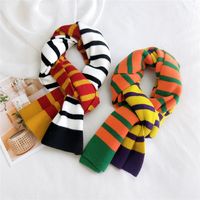 Color Striped Knitted Scarf main image 2