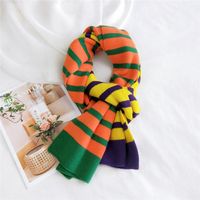 Color Striped Knitted Scarf main image 5