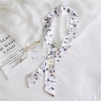 New Button Thin Narrow Strip Small Silk Scarf sku image 13